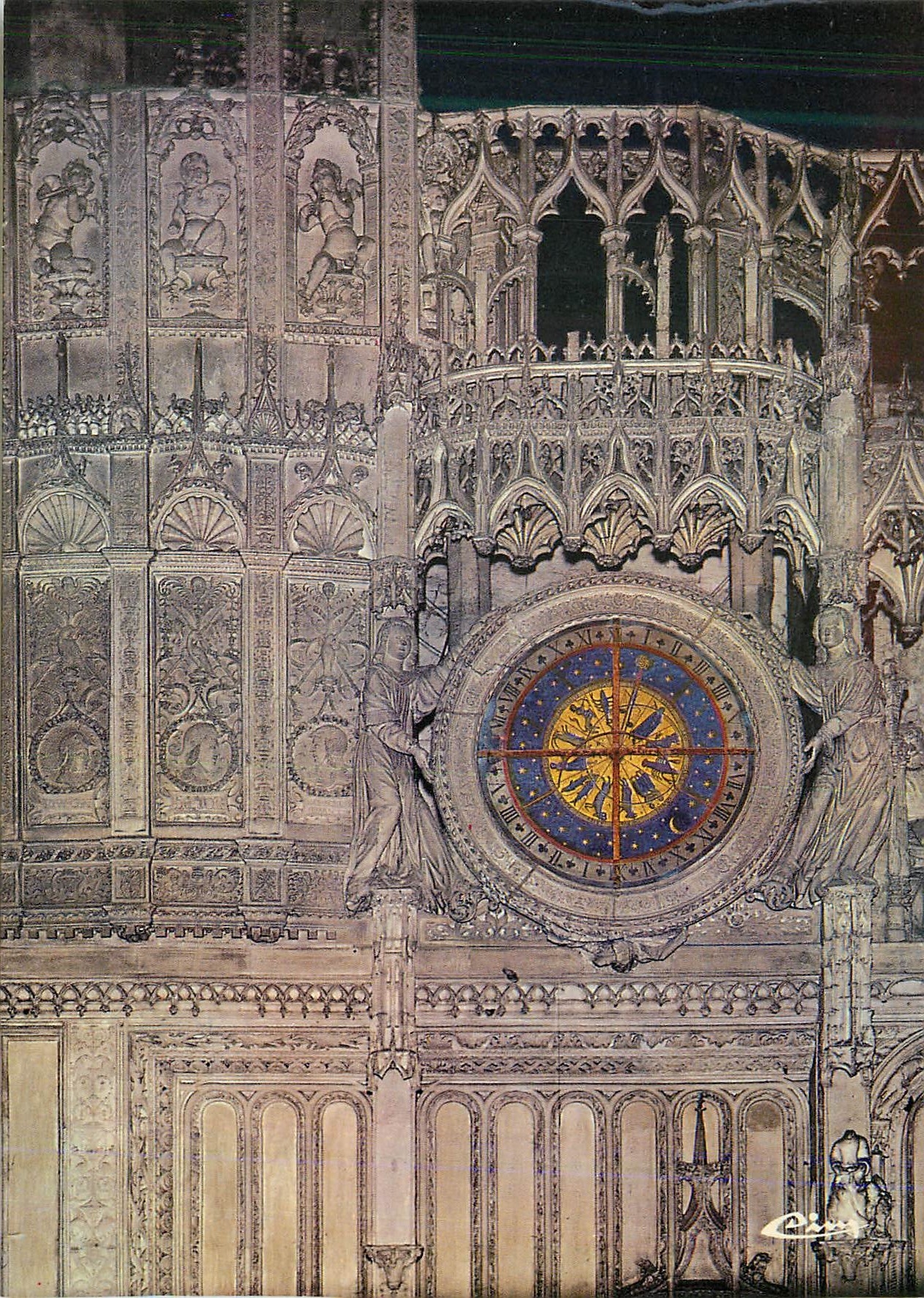 CPM Chartres (E et L) l'Horloge de la Tour du Choeur