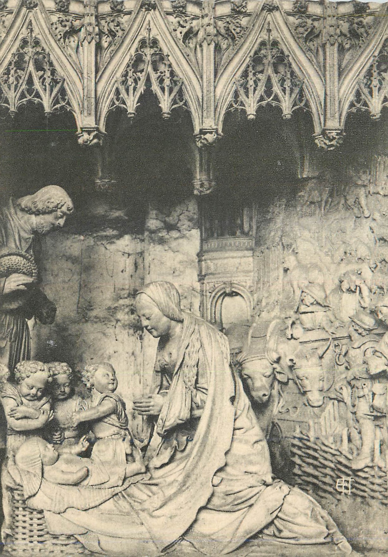 CPM Chartres (Eure et Loir) la Cathedrale Cloture du Choeur XVIe siecle Nativite de Jesus 