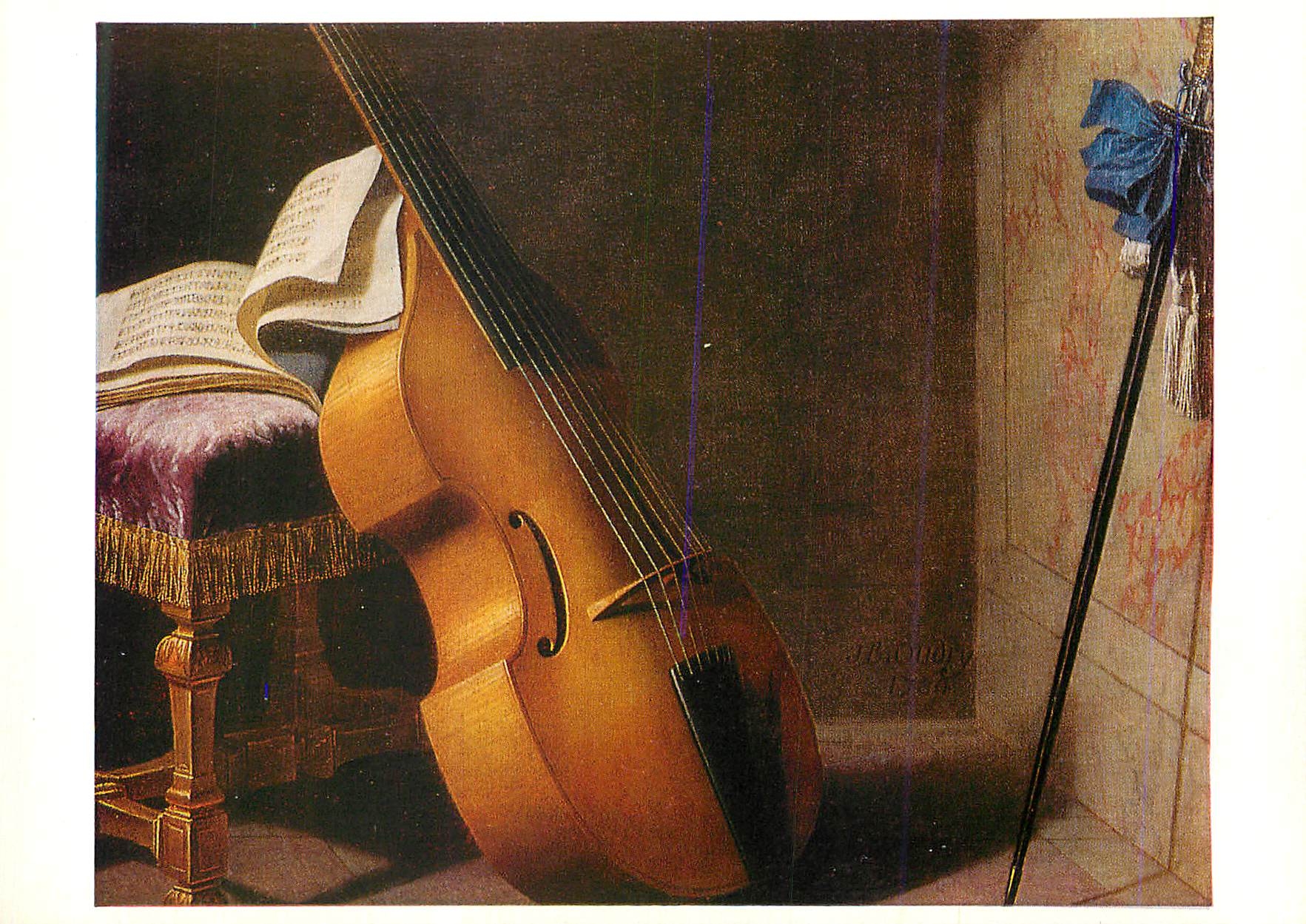 CPM Jean Baptiste Oudry (1686 1755) Basse et Cahier Musique