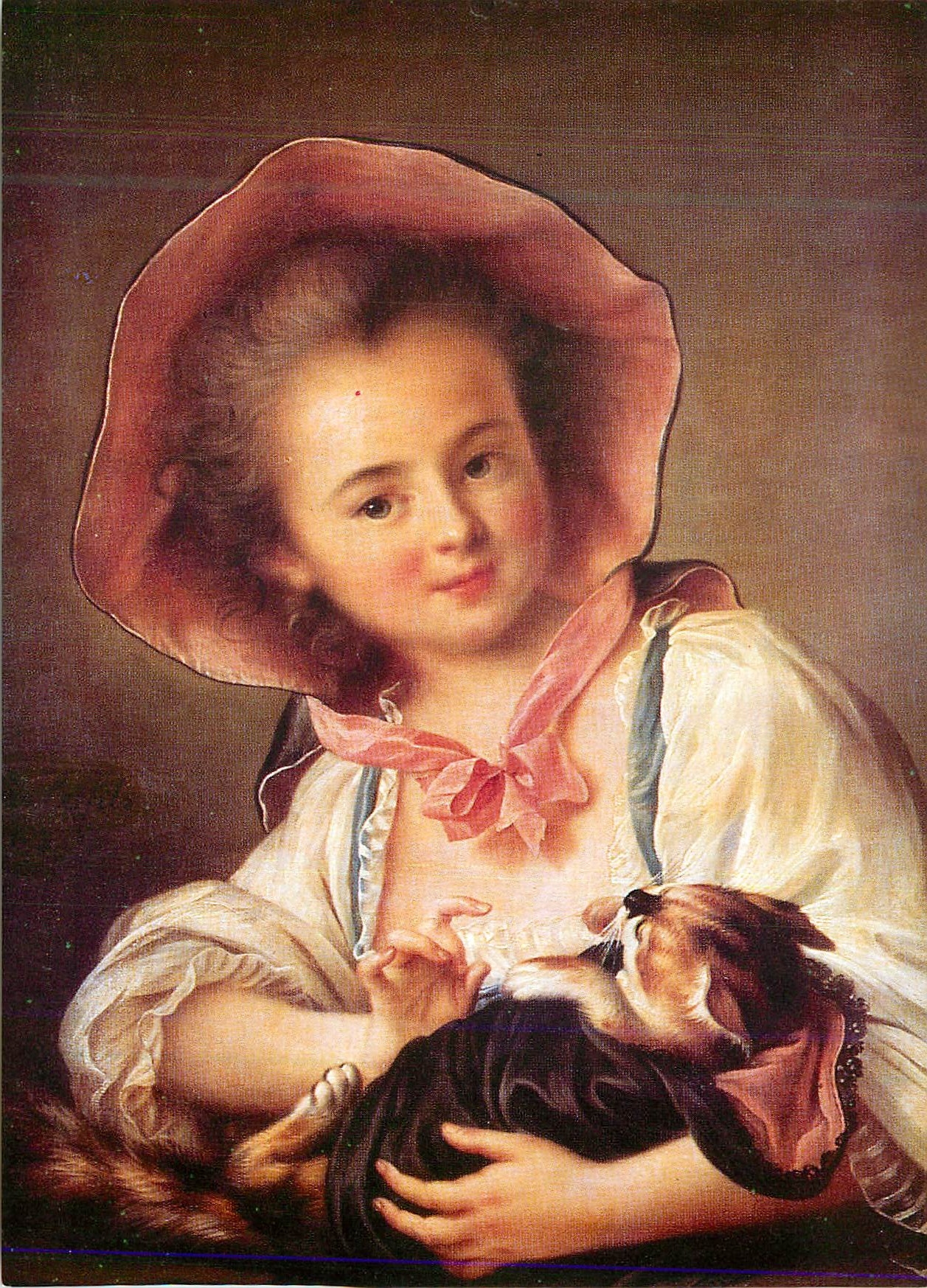 CPM Wiechmann Bildkarten Francois Hubert Drouais (1727 1775) Fille avec Chat