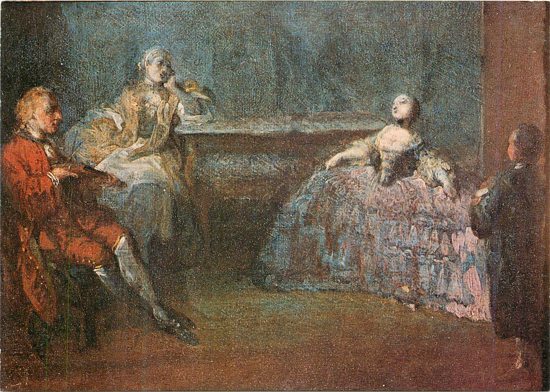 CPM Rouen Musee des Beaux Arts Gabriel de Saint Aubin (1724 1780) la Lecon de Danse
