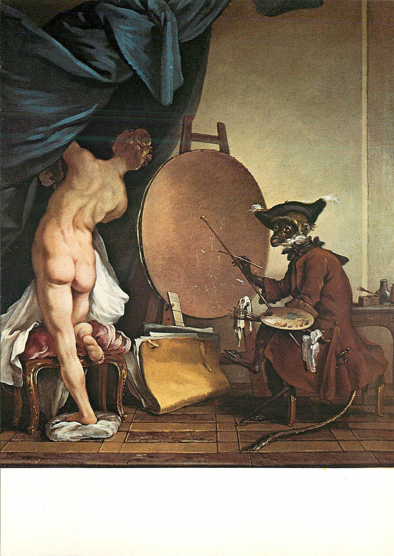 CPM Rouen Musee des Beaux Arts Jean Baptiste Deshays (1729 1765) le Singe Peintre