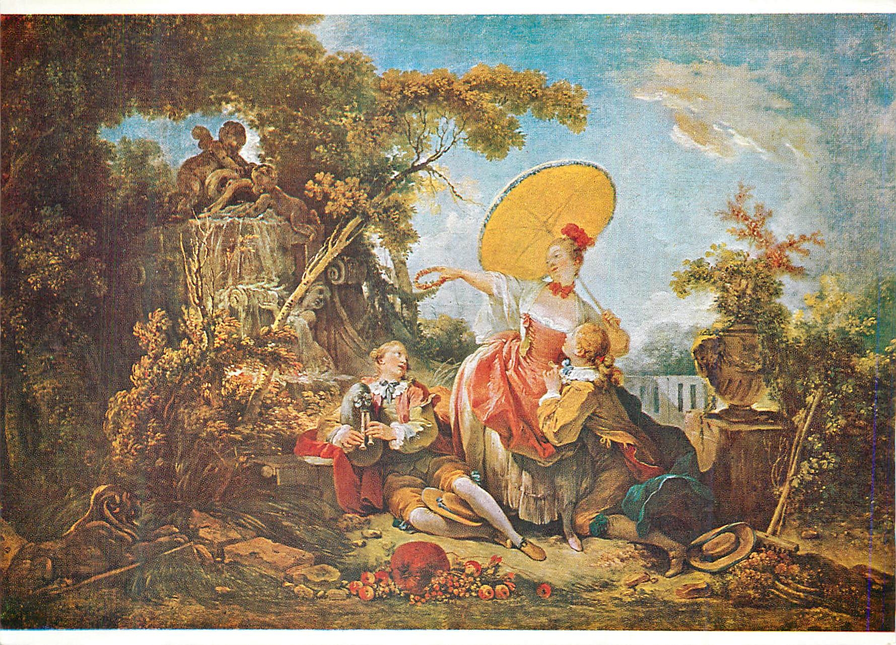 CPM Jean Honore Fragonard (1732 1806) the Musical Contest