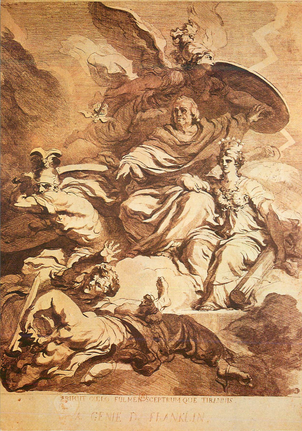 CPM Honore Fragonard au Genie de Franklin Bibliotheque Nationale Estampes