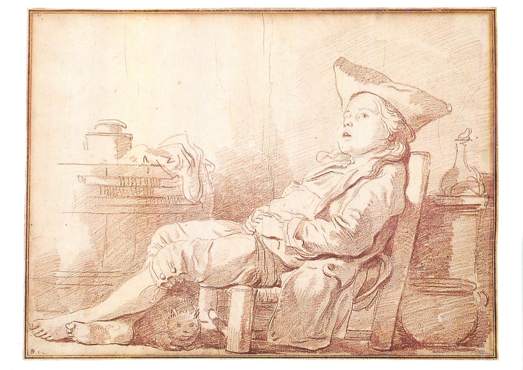 CPM Louvre Departement des Arts Graphiques Honore Fragonard 1732 1806 Garconnet au Chat