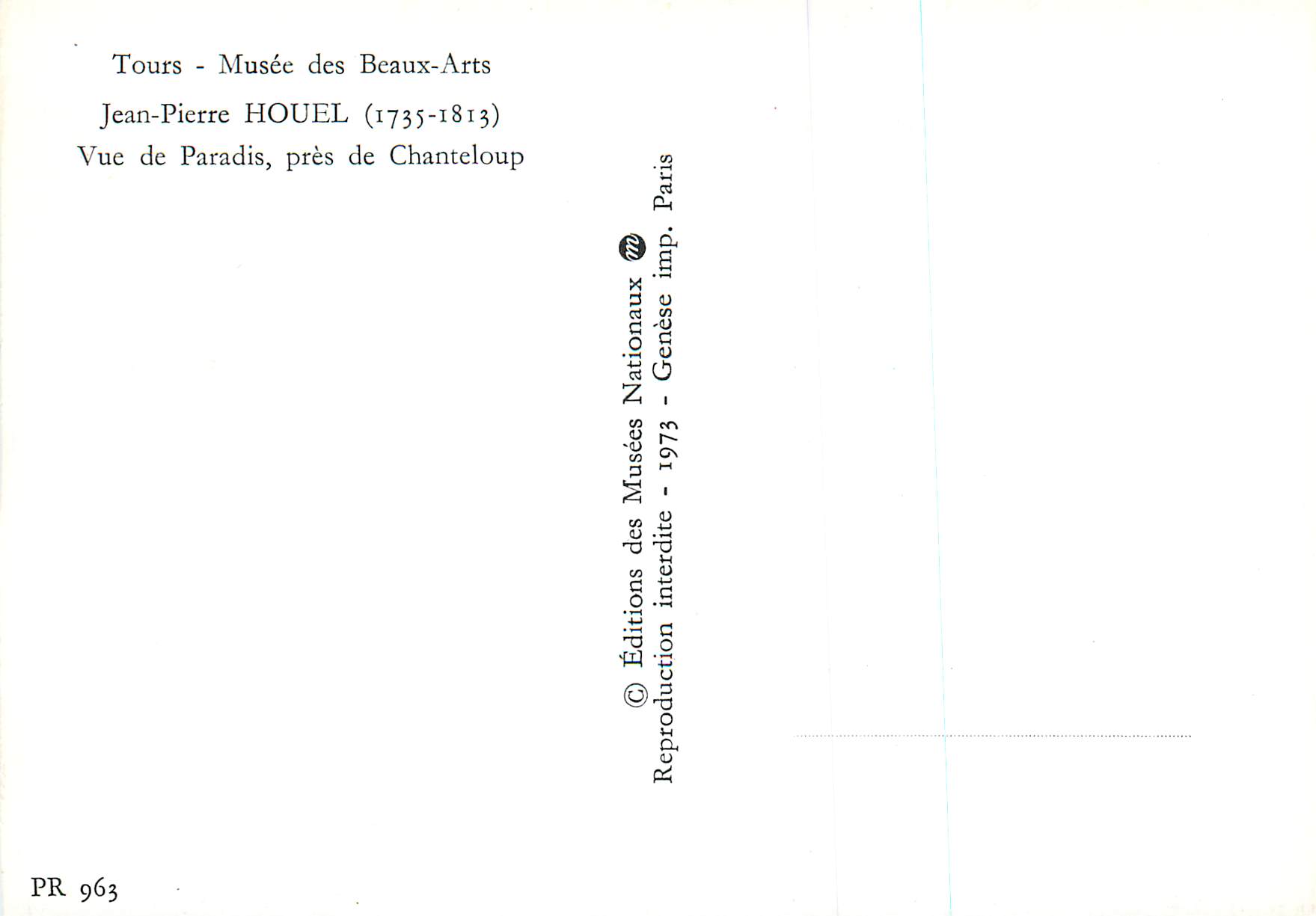 CPM Tours Musee des Beaux Arts Jean Pierre Houel (1735 1813) — Verso