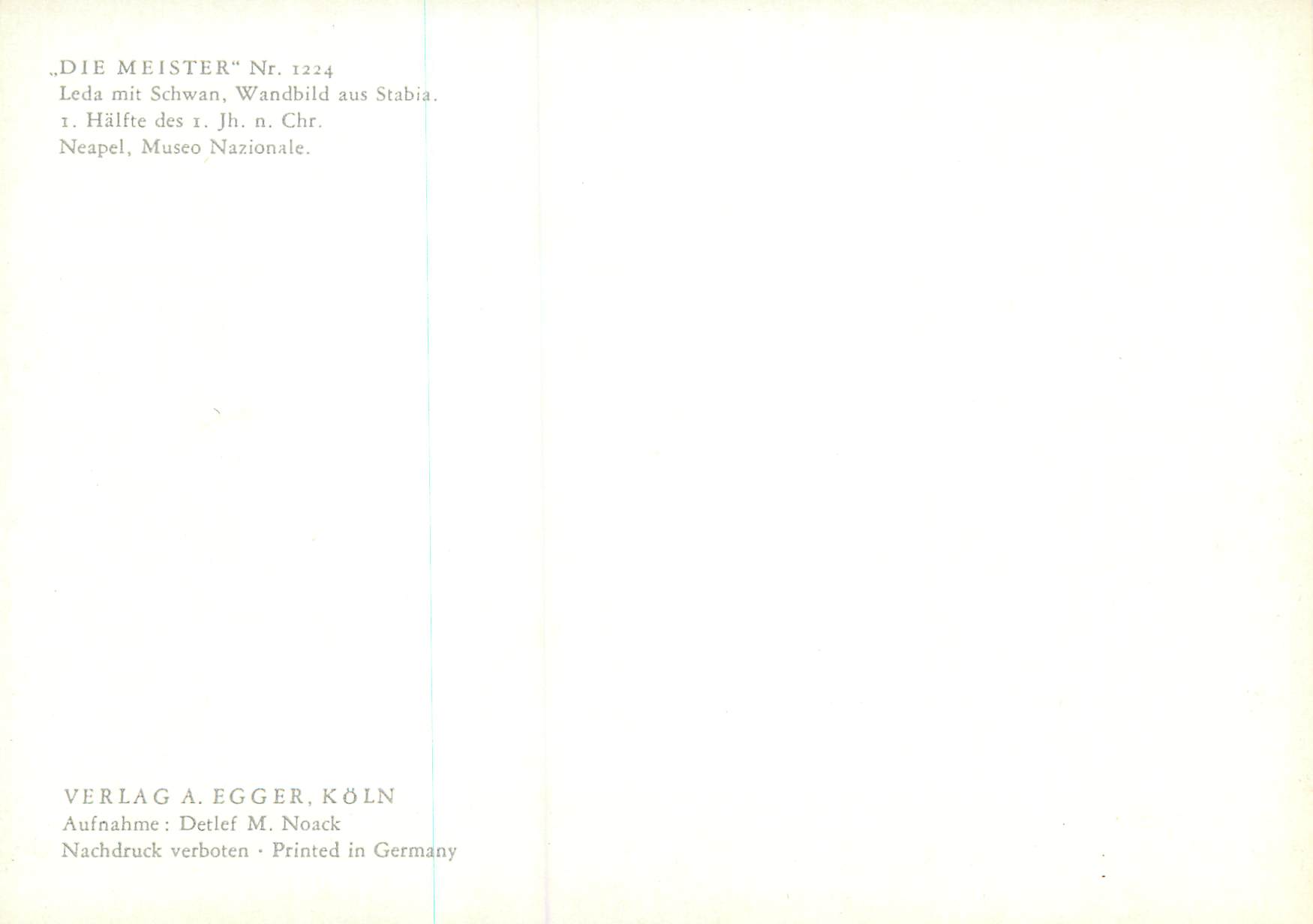 CPM Die Meister Neapel Museo Nazionale — Verso