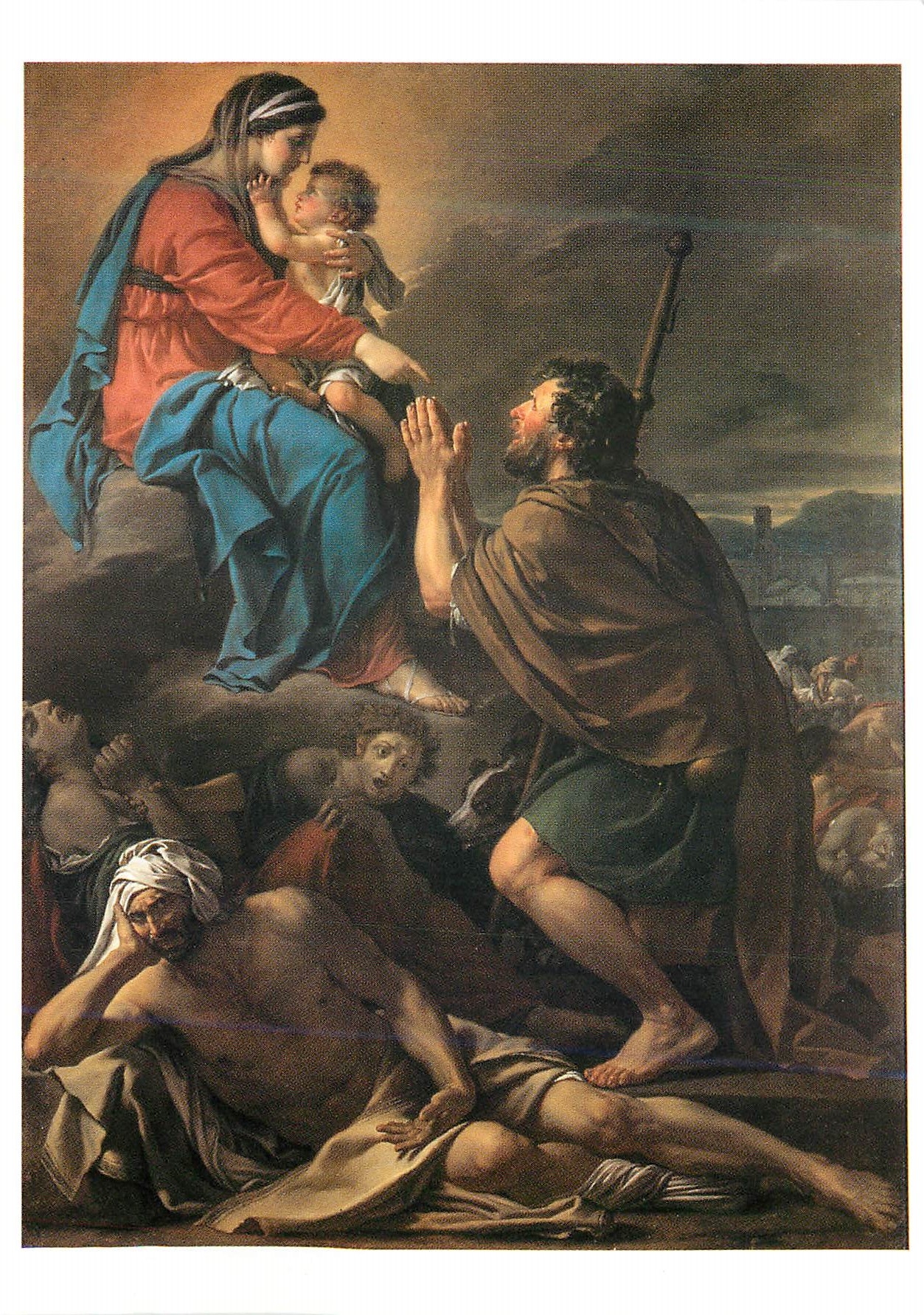 CPM Louvre Saint Roch Intercede la Vierge pour la Guerison des Pestiferes Toile