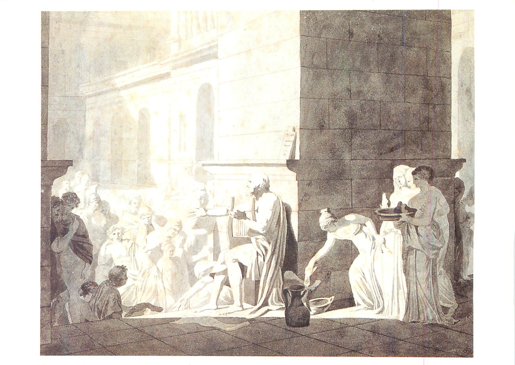 CPM Louvre Departement des Arts Graphiques Homere Recitant ses Vers aux Grecs Louis David 1748 1825