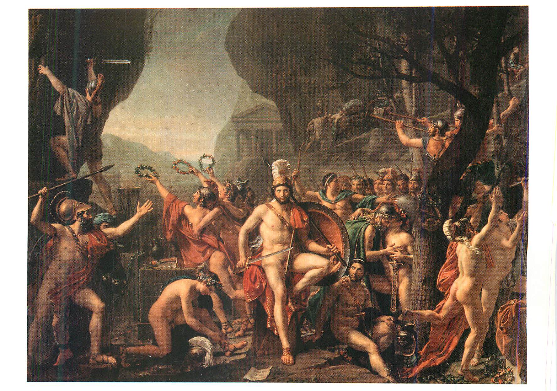 CPM Louvre Departement de Peinture Leonidas aux Thermopyles Toile Louis David