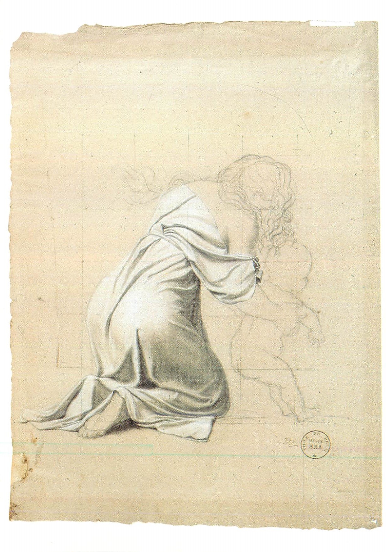 CPM Louvre Exposition David 1989 1990 Etude pour une Sabine Louis David 1748 1825
