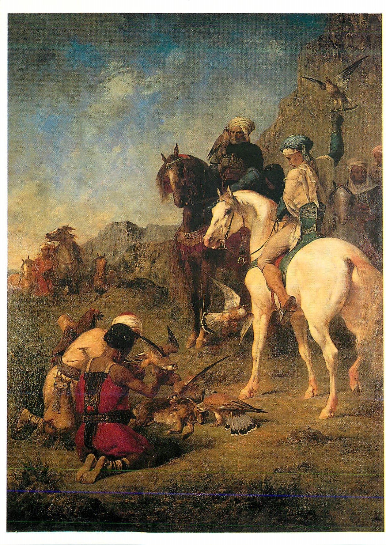 CPM Musee d'Orsay Paris Fromentin Eugene 1820 1876 Chasse au Faucon en Algerie la Curee Huile sur Toile