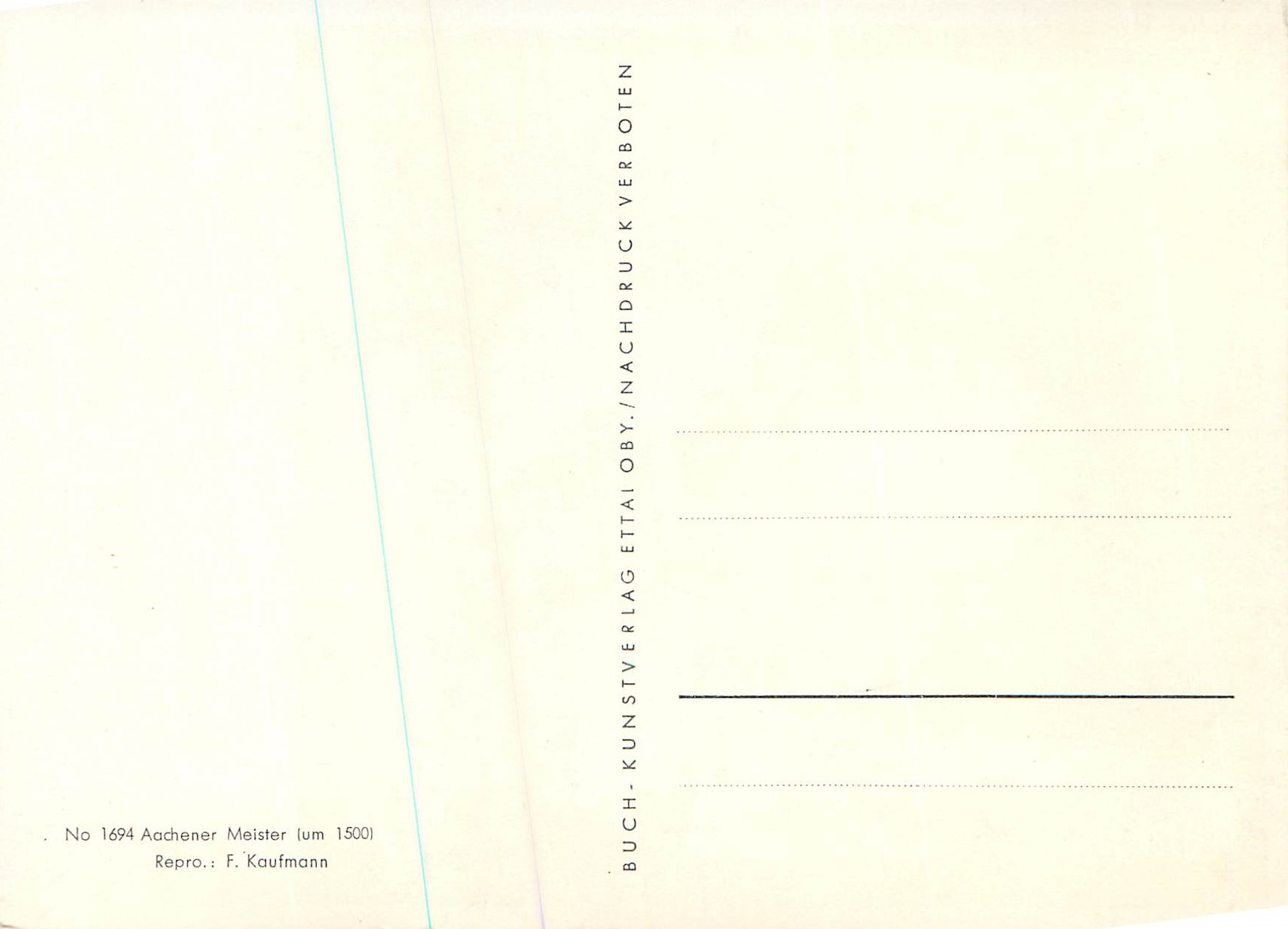 CPM Aachener Meister (um 1500) — Verso
