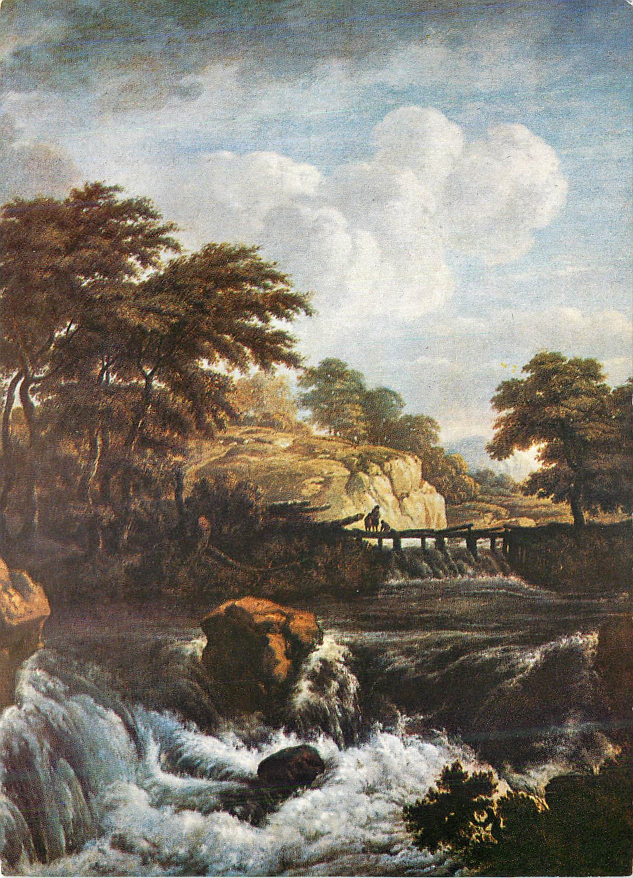 CPM Collection Particuliere Jacob Isaacz Van Ruysdael (1628 1682) Coup de Soleil sur la Cascade 1653