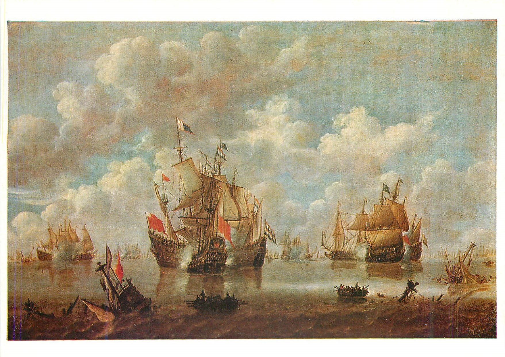 CPM Orleans Musee des Beaux Arts Willem Van de Velde le Jeune (1633 1707) Combat Naval dans la Mer du Nord