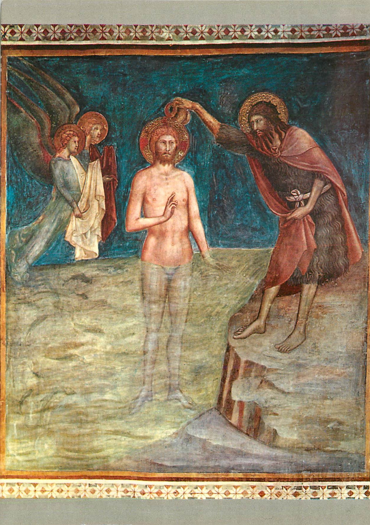 CPM Citta di S Gimignano Eglise Collegiale Barna da Siena 1380 Bapteme de Jesus