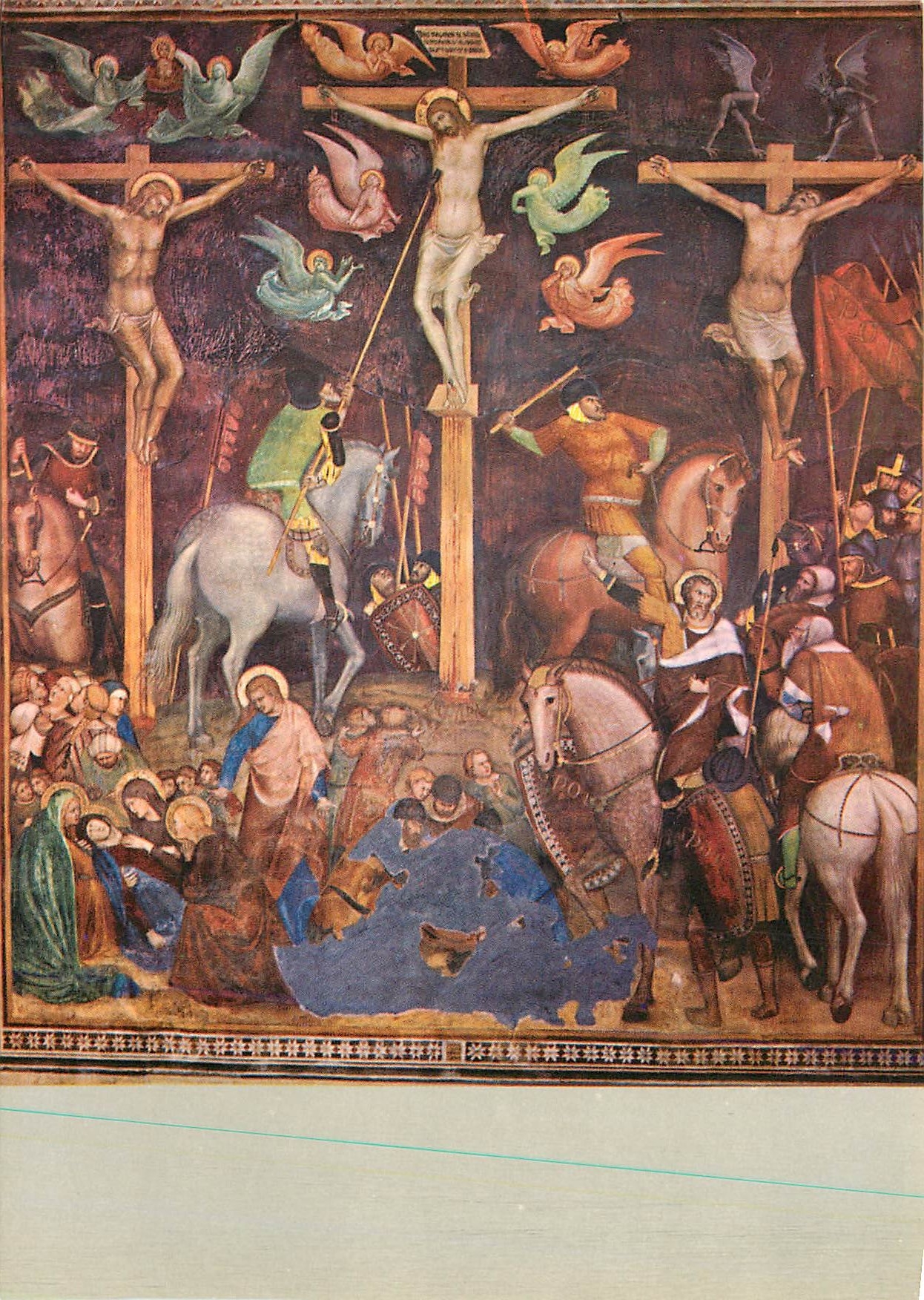 CPM Citta di S Gimignano Le Crucifiement (Barna da Siena Sec XIV)