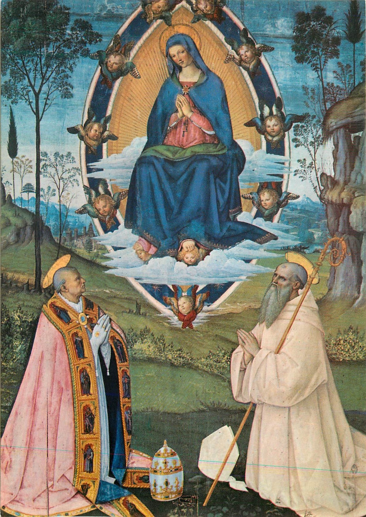 CPM Citta di S Gimignano (Siena) Musee de la Ville Notre Dame en Gloire (Pinturicchio)