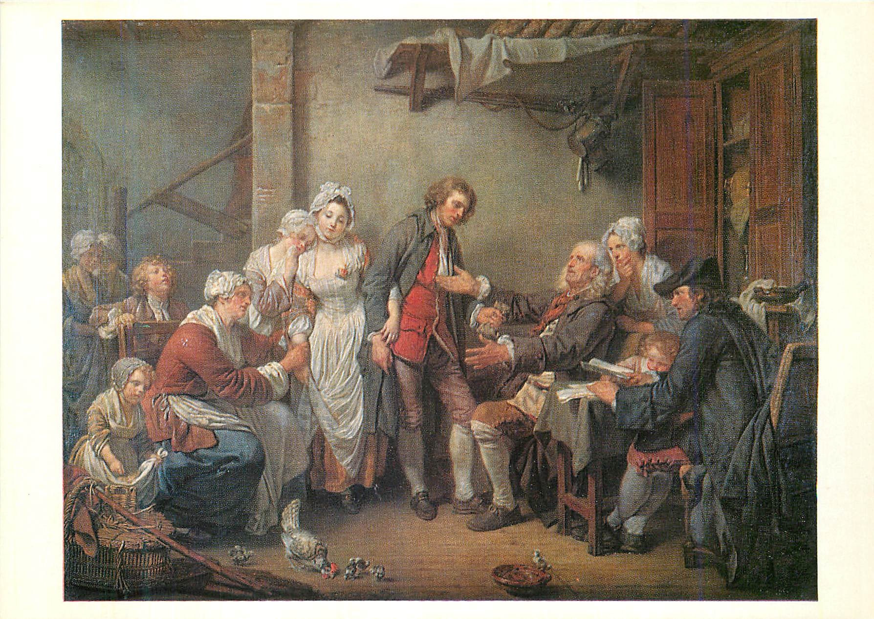 CPM Musee du Louvre Jean Baptiste Greuze (1725 1805) L'Accordee de Village (1761)
