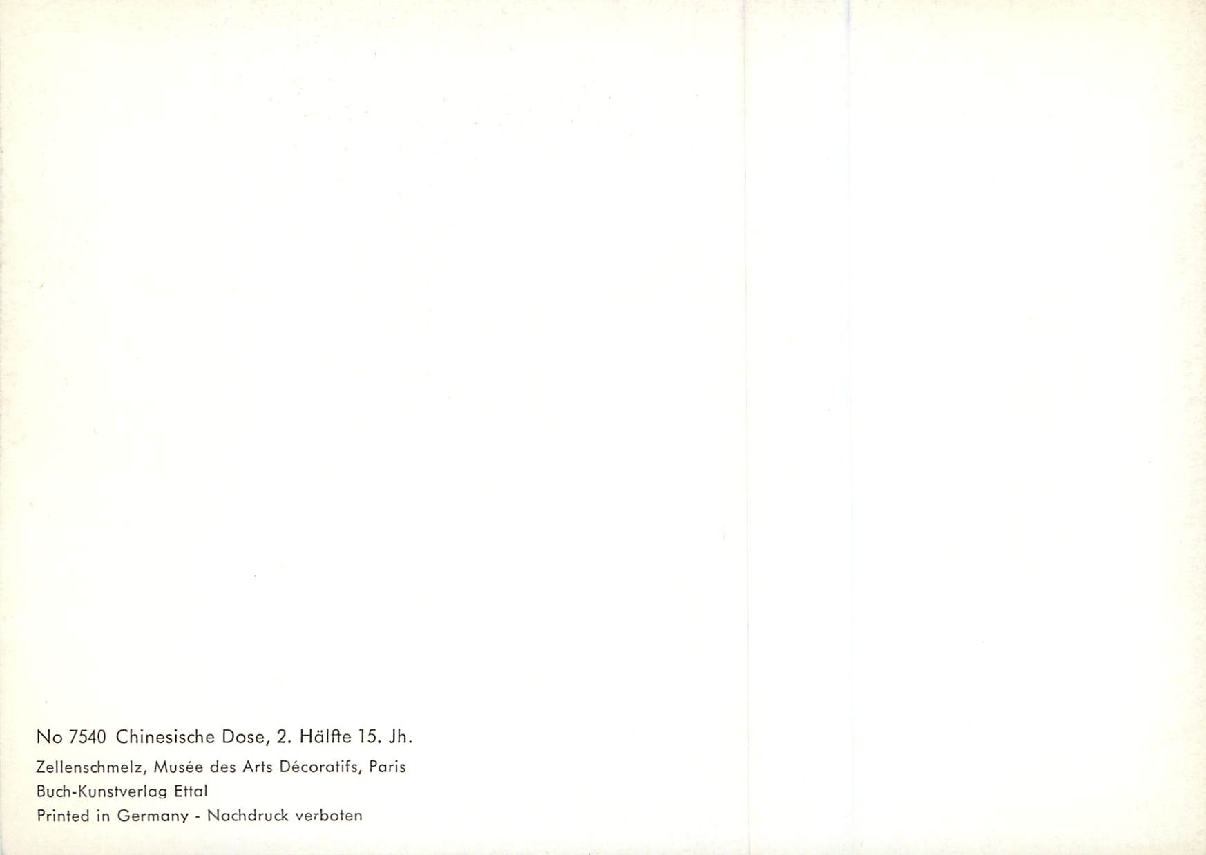 CPM Musee des Arts Decoratifs Paris Buch Kunstverlag Effal Chinesische Dose — Rückseite