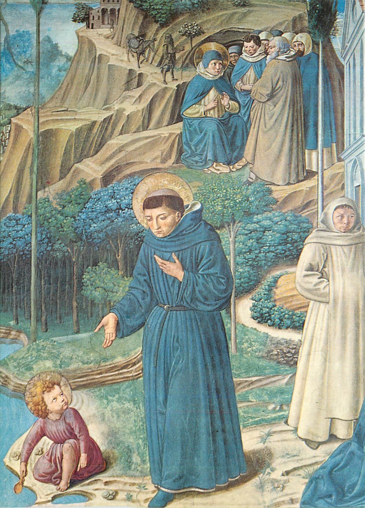 CPM S Gimignano Chiesa St Augustine discute avec l'Enfant Jesus sur le Mystere de la Trinite (B Gozzoli 1465)