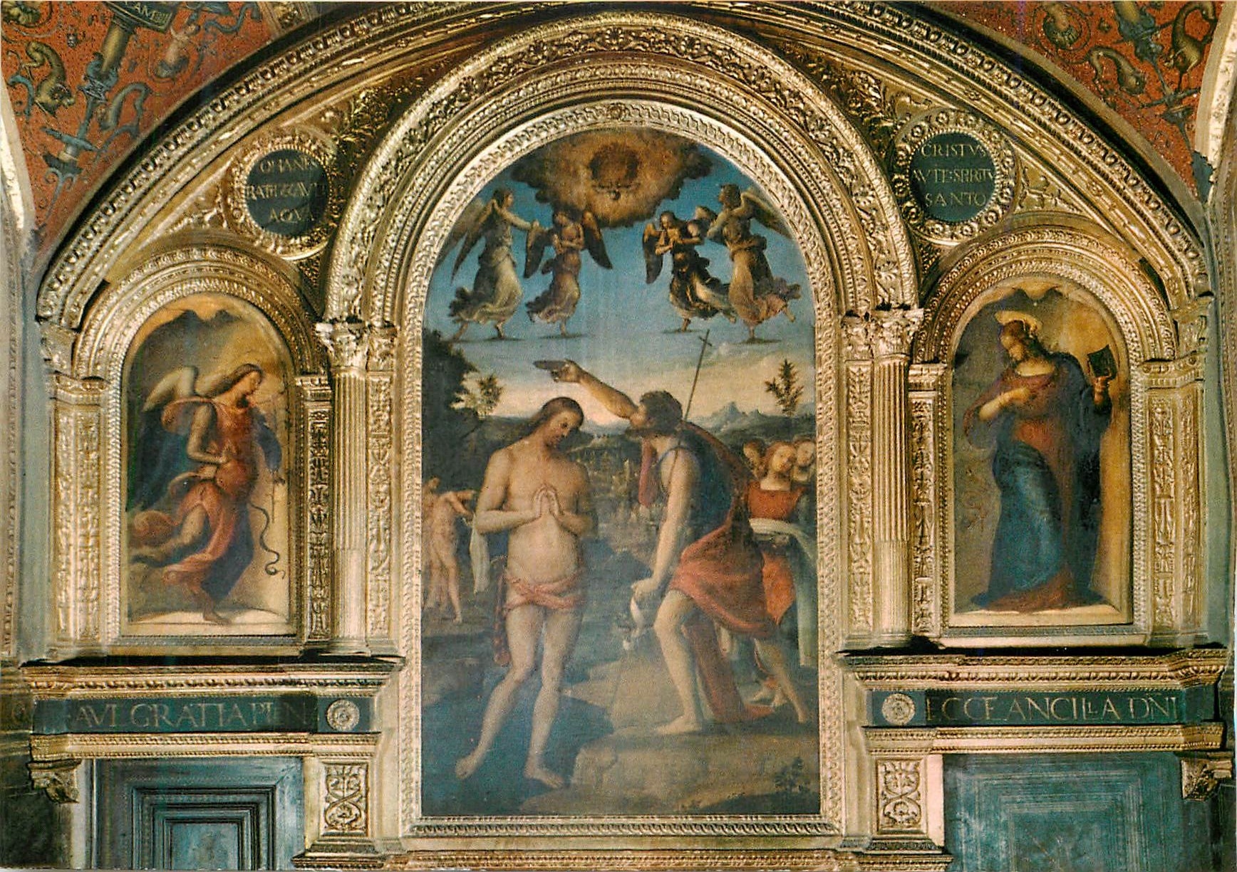 CPM Perugia L'Autel du Bapteme de Jesus Fresque par le Perugino