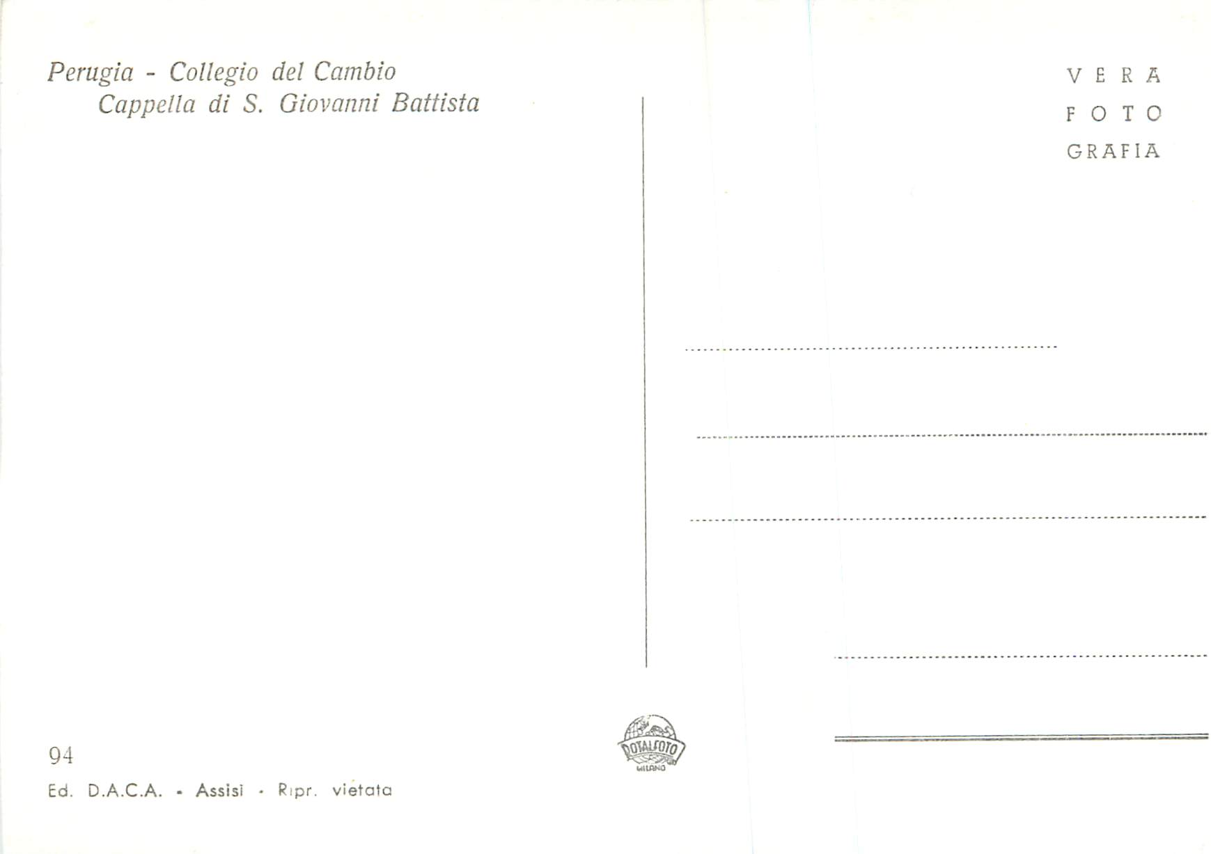 CPM Perugia Collegio del Cambio Cappella di S Giovanni Battista — Rückseite