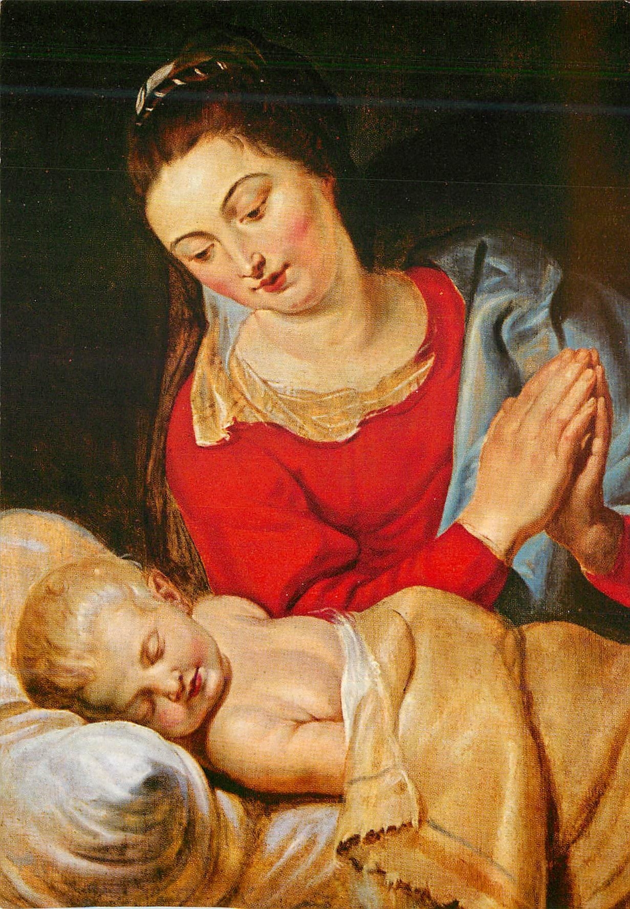 CPM Eglise St Nicolas Bruxelles Peter Paul Rubens 1577 1640 La Vierge et l'Enfant