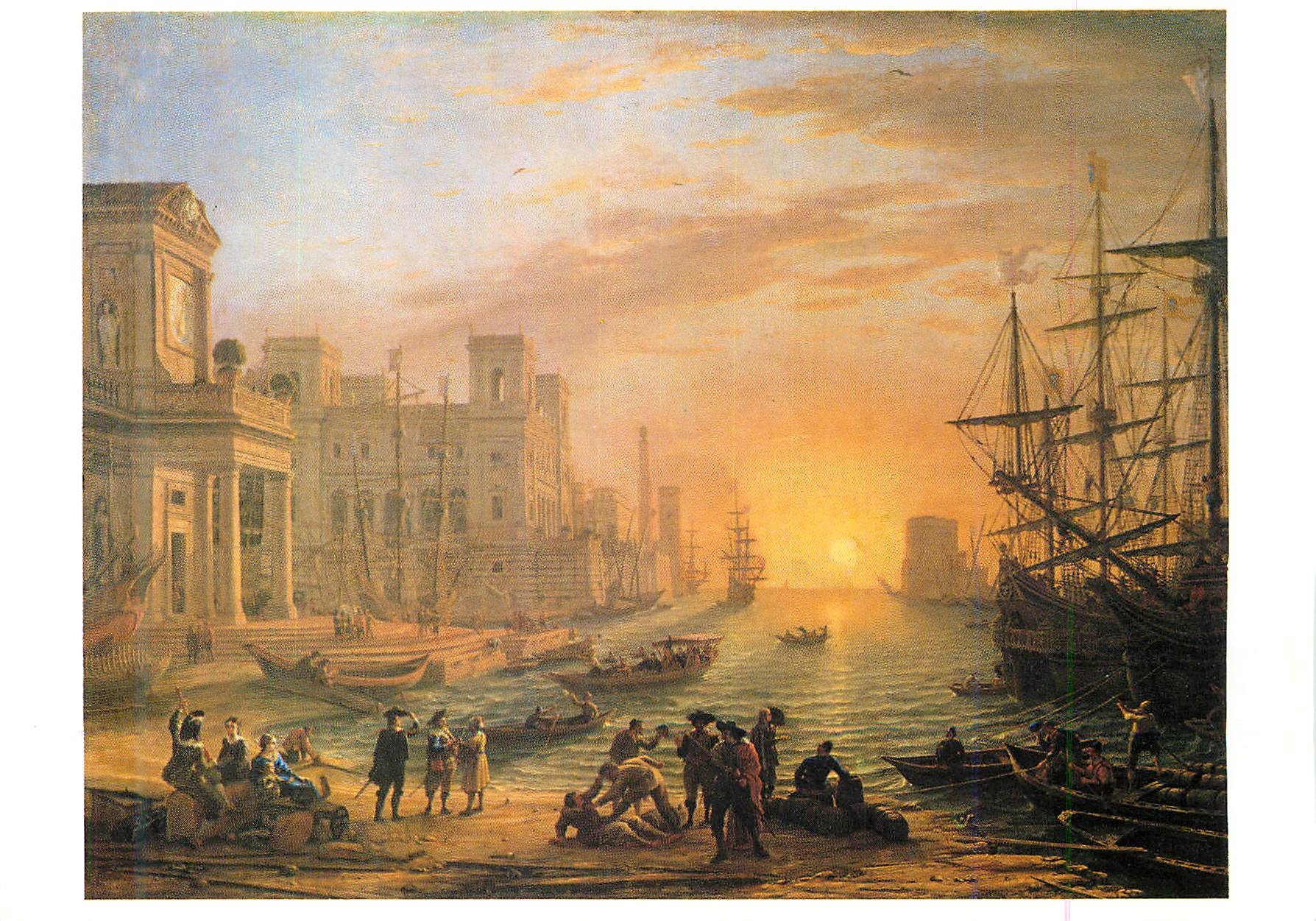 CPM Paris Musee du Louvre Claude Gellee dit le Lorrain (1600 1682) Port de Mer au Soleil Couchant