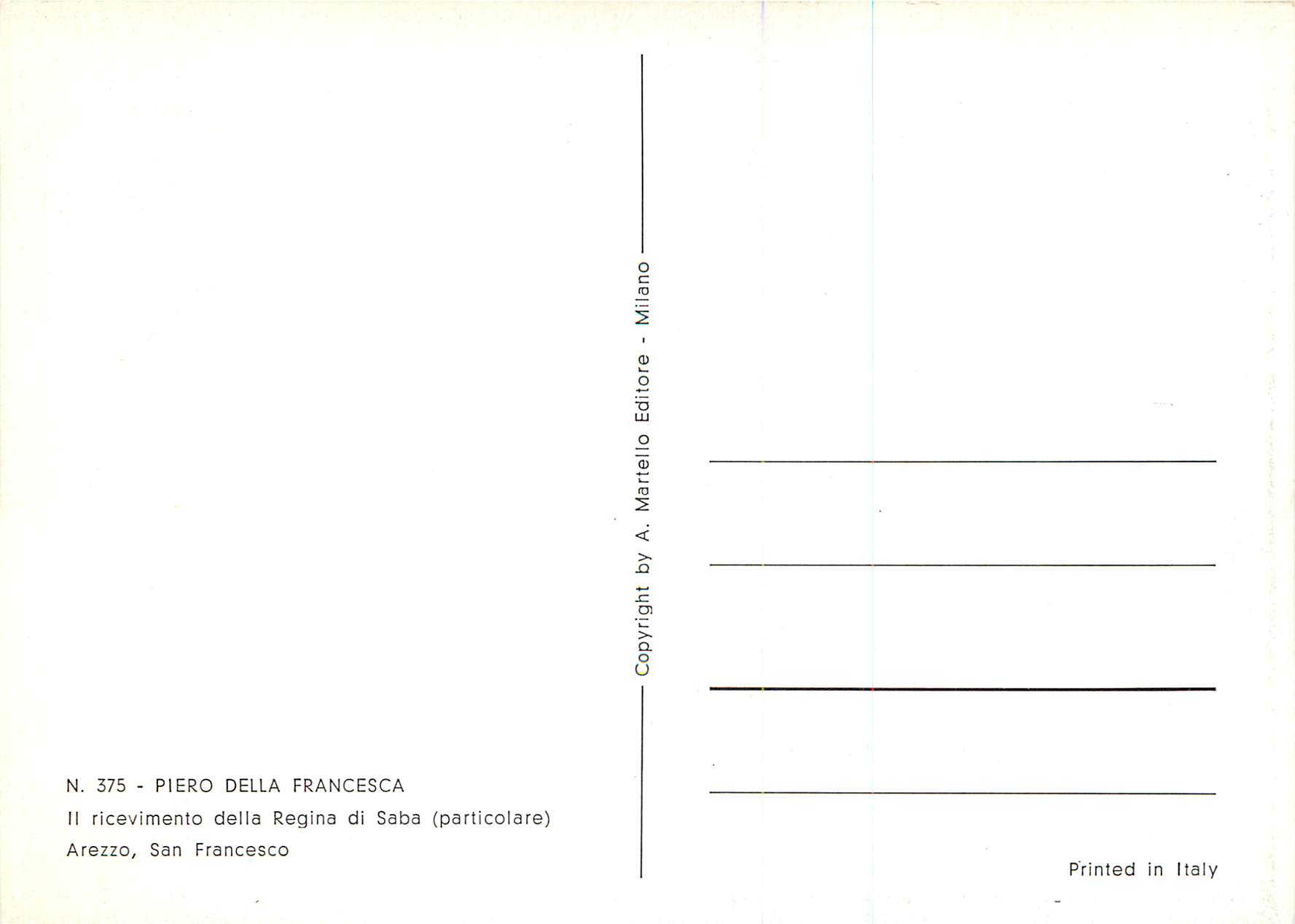 CPM Arezzo San Francesco Piero Della Francesca — Rückseite