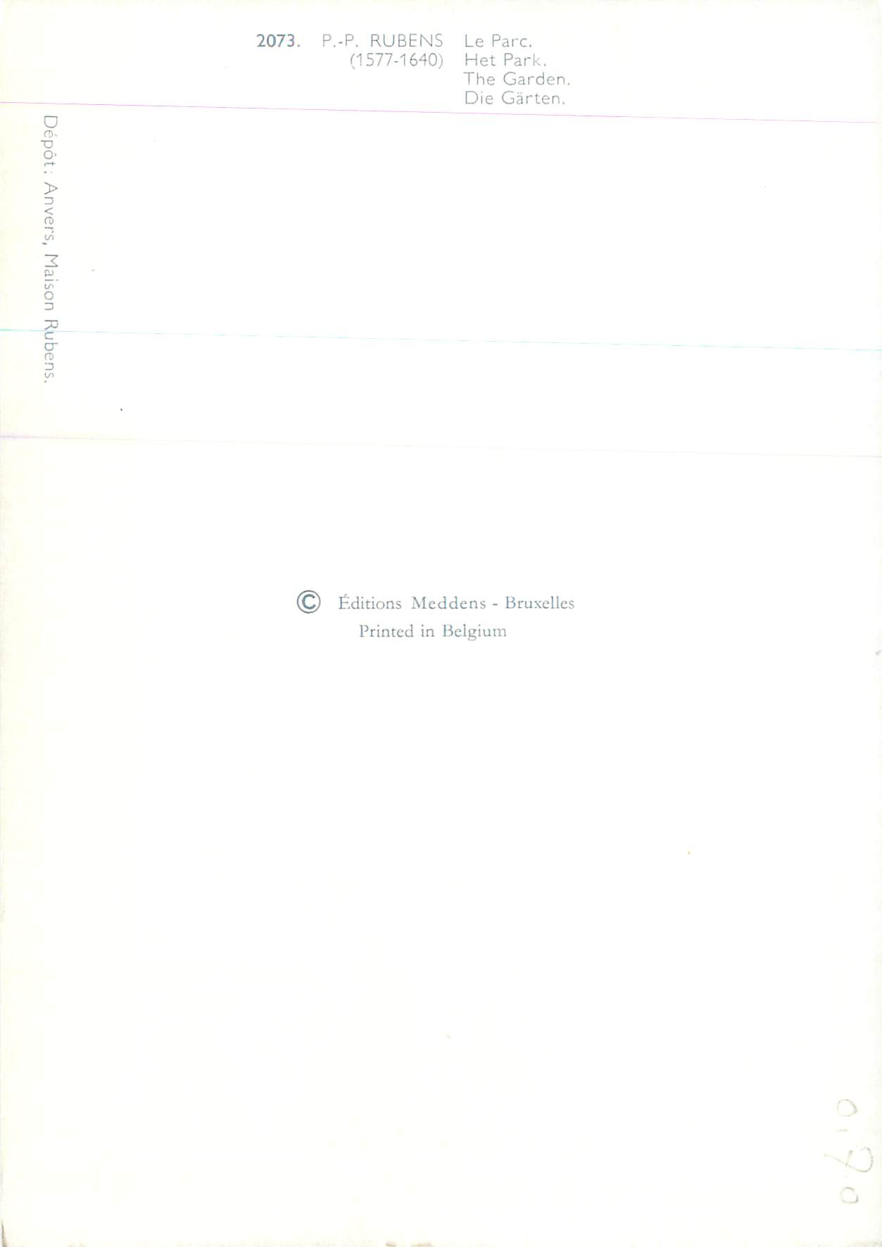 CPM Rubens ( 1577 1640) Le Parc — Verso