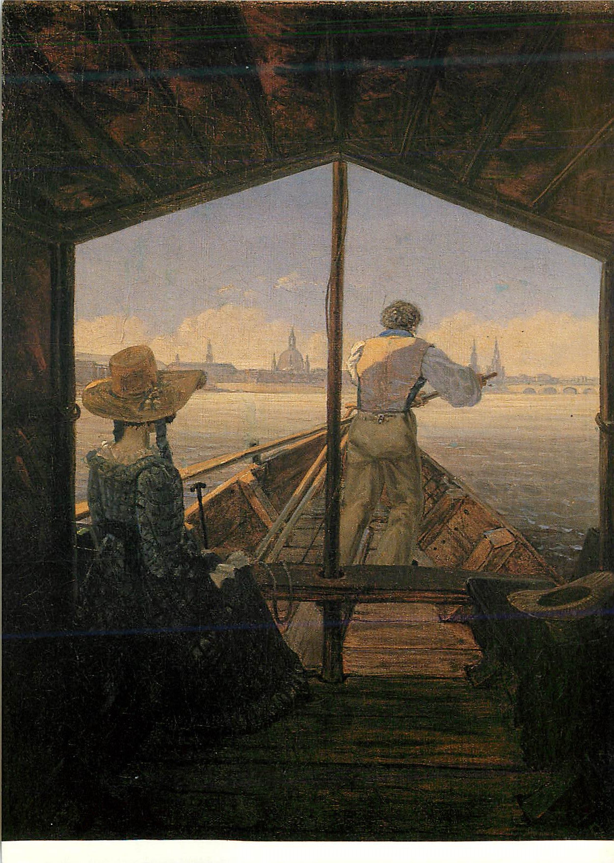 CPM Carl Gustav Carus (1789 1869) Promenade en Bateau sur l'Elbe a Dresde