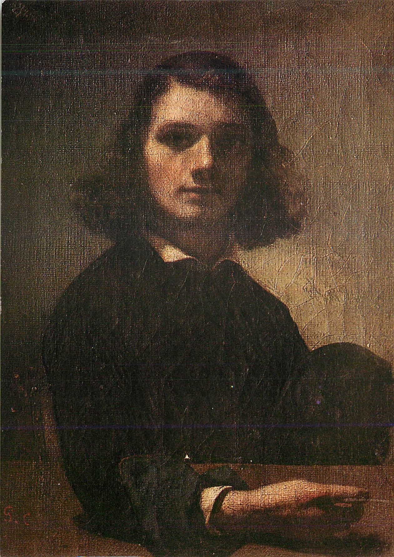 CPM Gustave Courbet Autoportrait de Jeunesse Detail