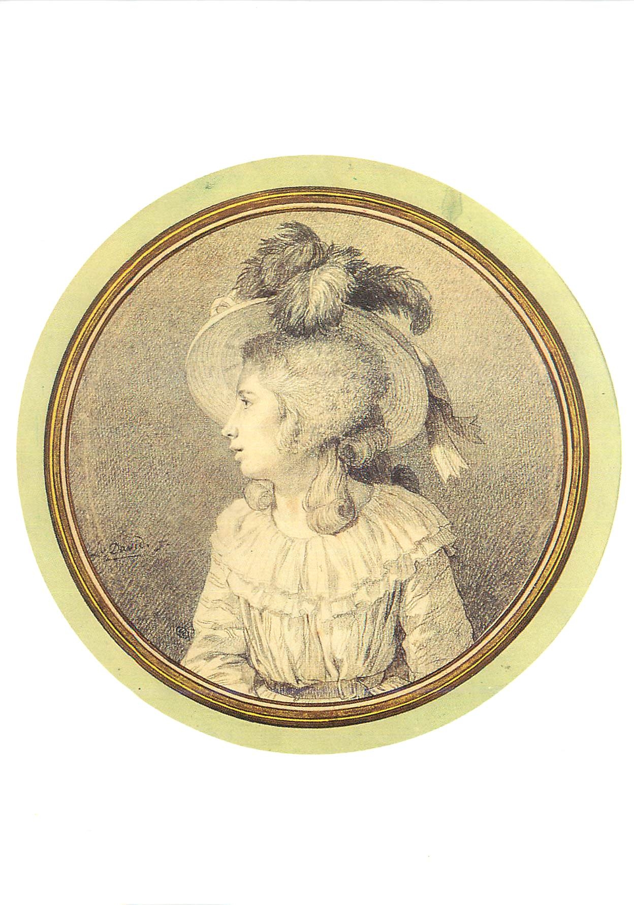 CPM Louvre Departement des Arts Graphiques Louis David 1748 1825 Portrait de Jeanne Suzanne Sedaine