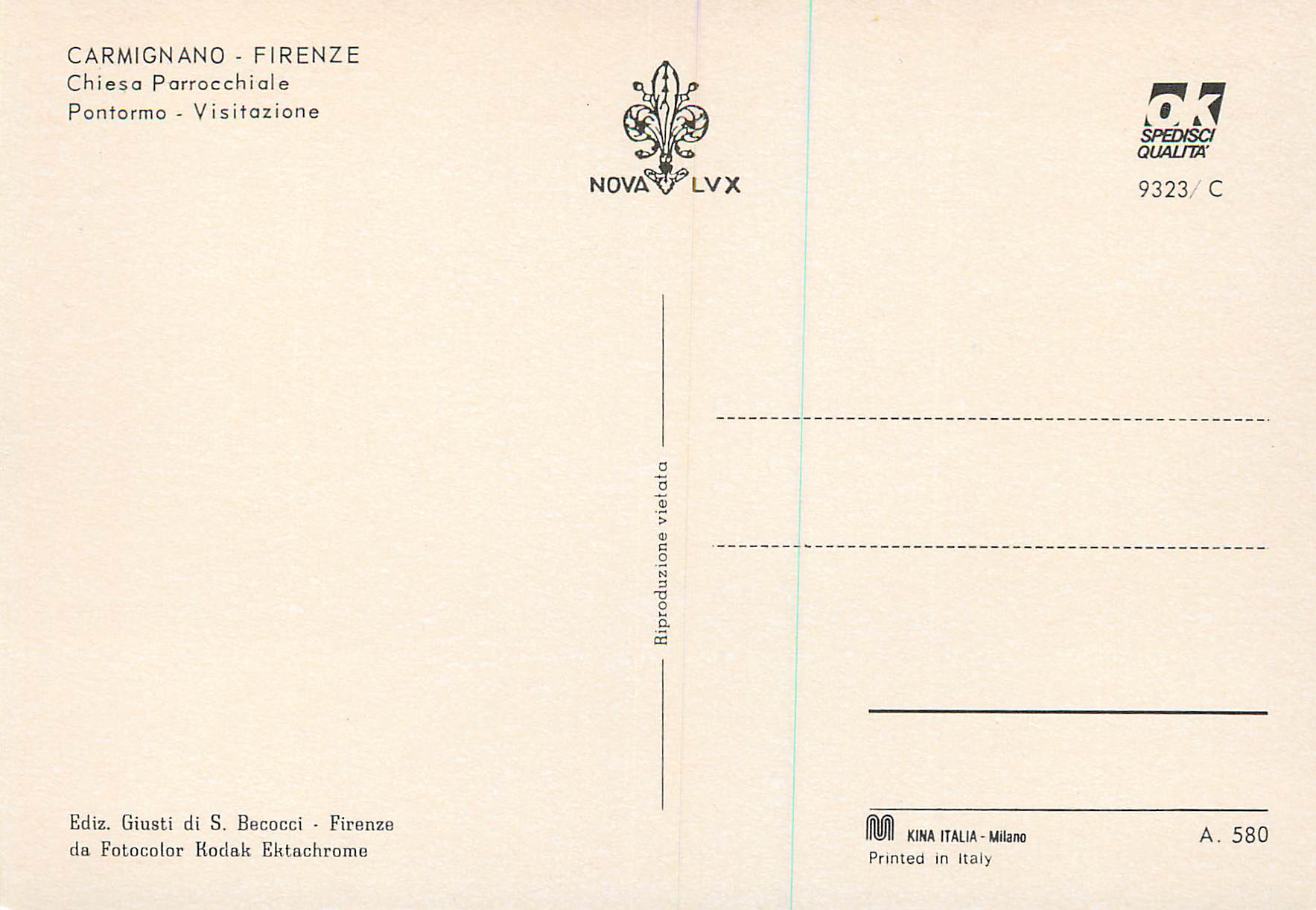 CPM Firenze Carmignano Chiesa Parrocchiale — Verso