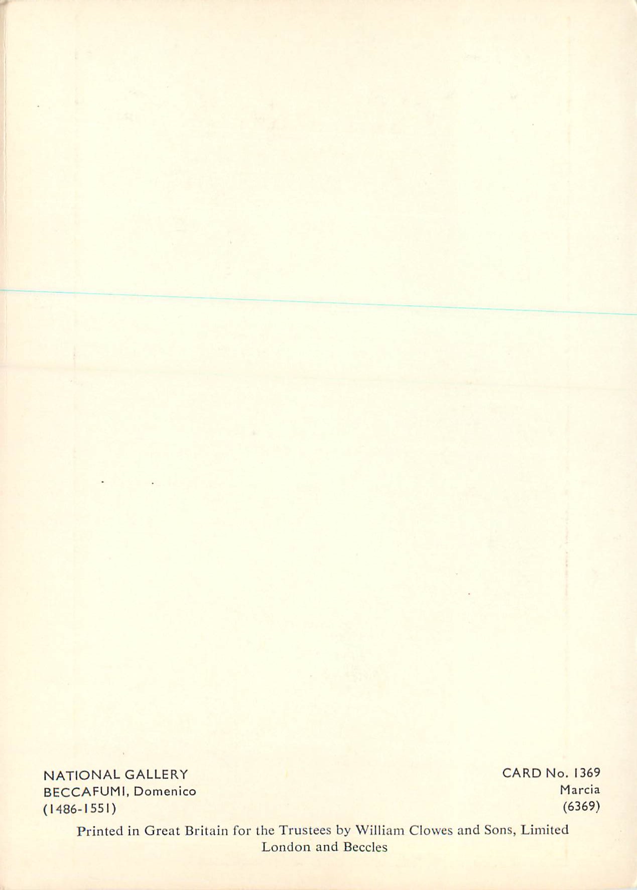 CPM National Gallery Beccafumi Domenico — Verso