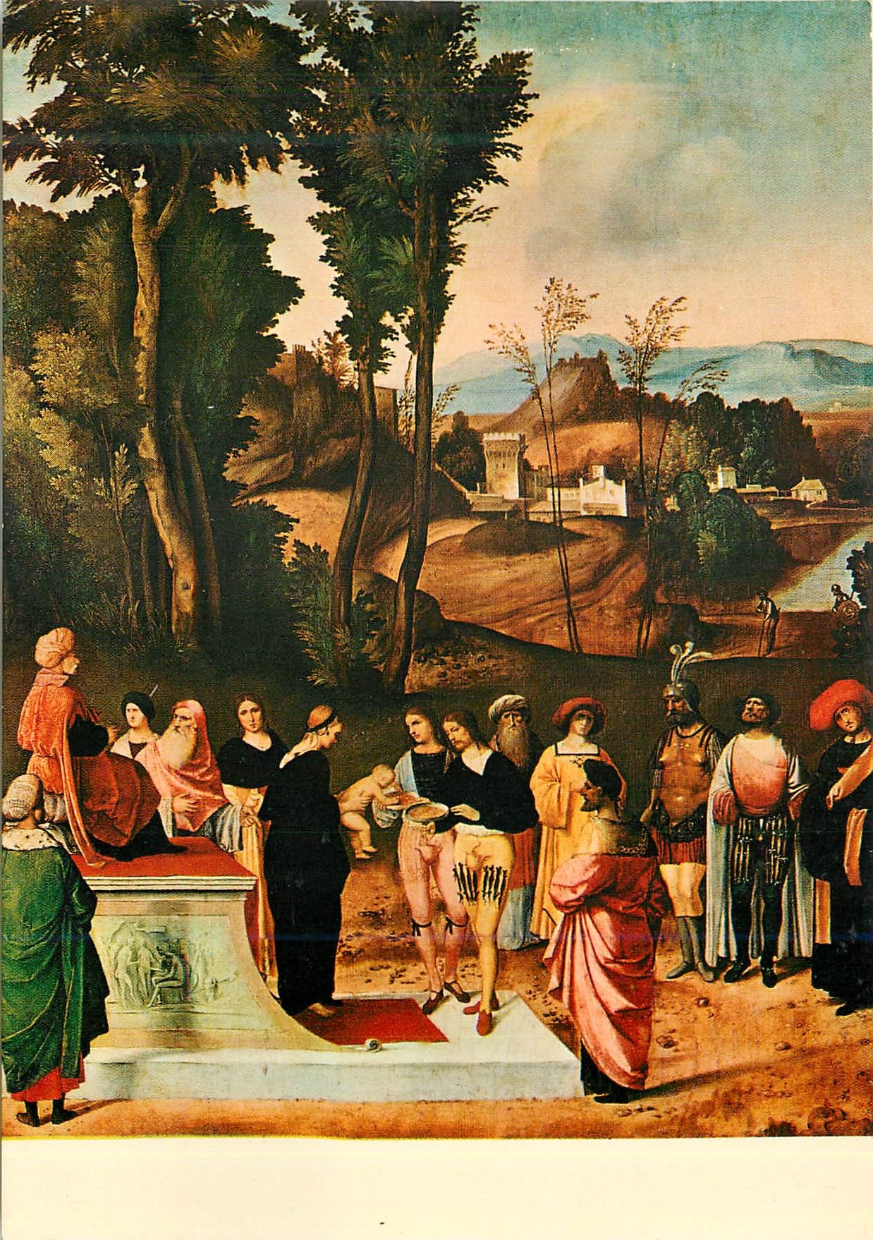 CPM Firenze Galleria Uffizi Giorgione Moise l'Enfant a l'Epeuvre du Feu Devant le Pharaon