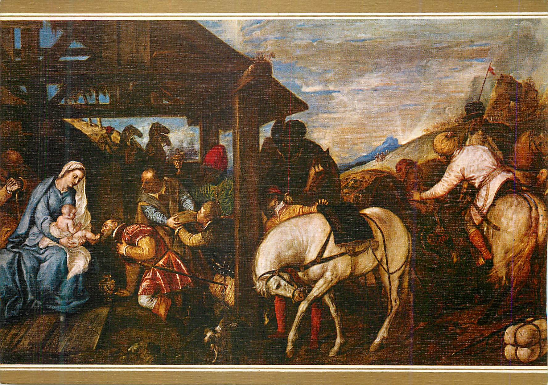 CPM Museo Del Prado Tiziano l'Adoration des Rois Mages