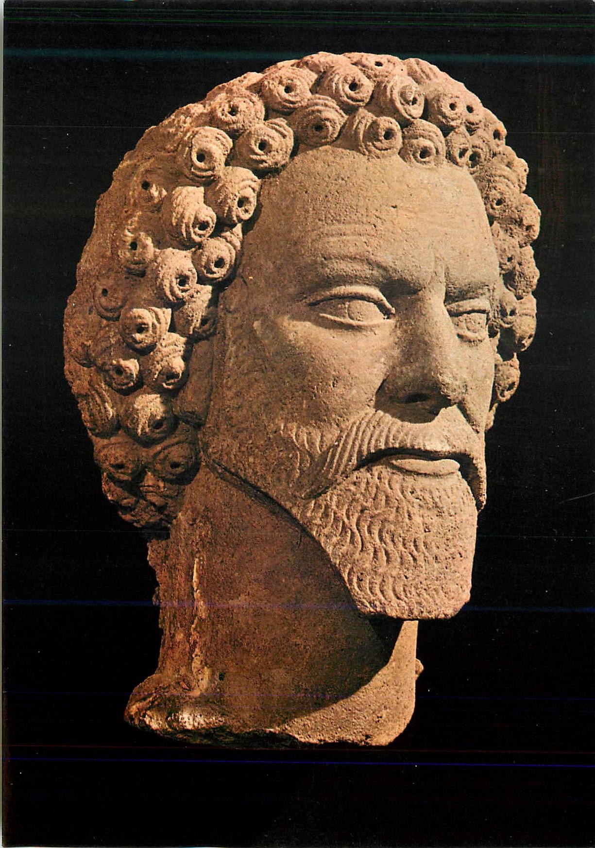CPM Iraq Museum Stone Head of Bearded Man