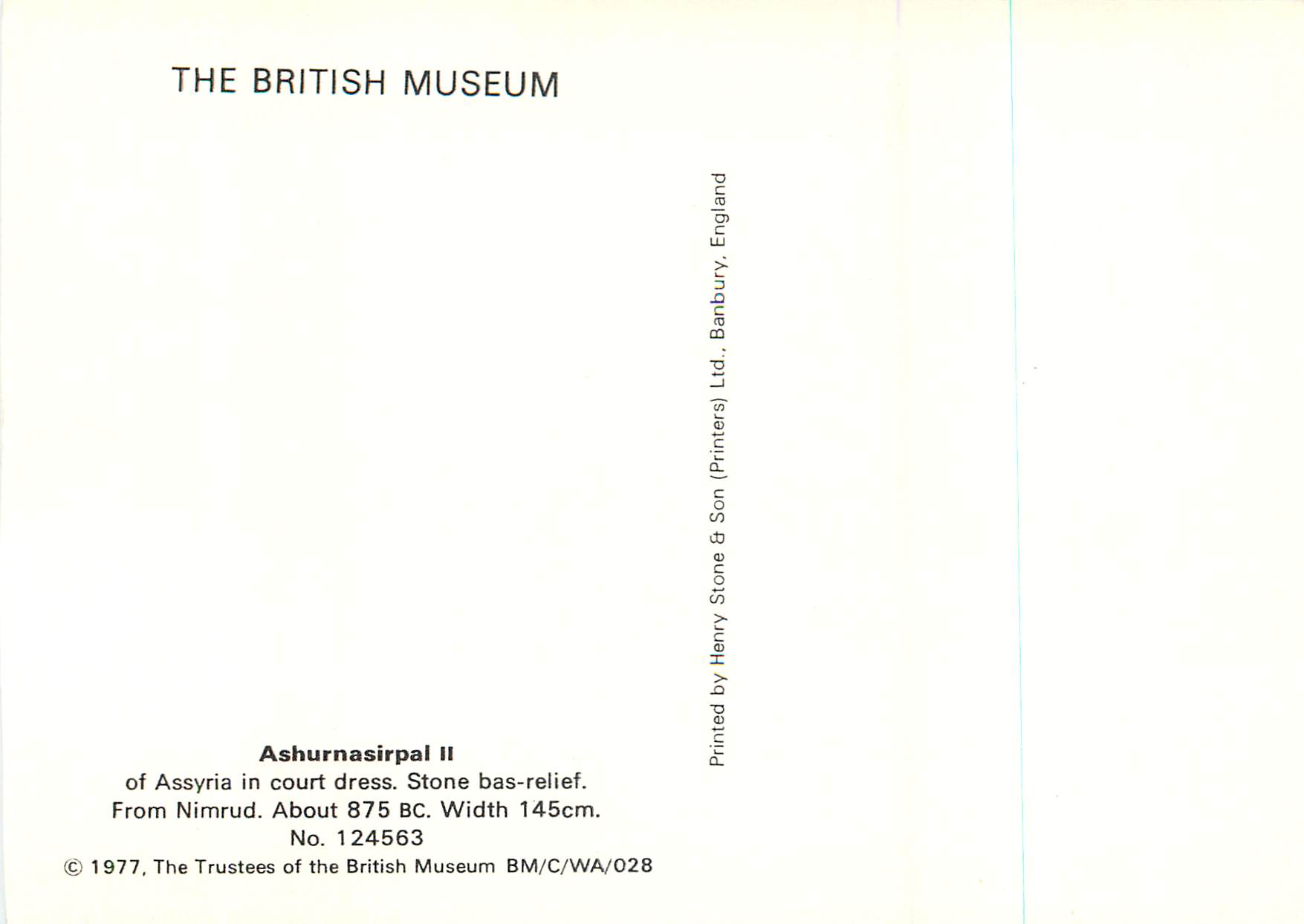 CPM The British Museum Ashurnasirpal II  — Rückseite
