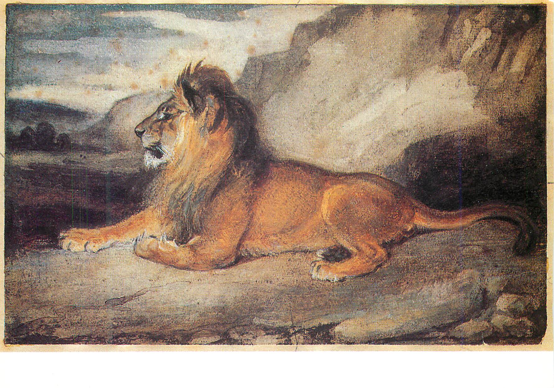 CPM Musee du Louvre Pavillon de Flore Antoine Louis Barye (1796 1875) Lion Couche
