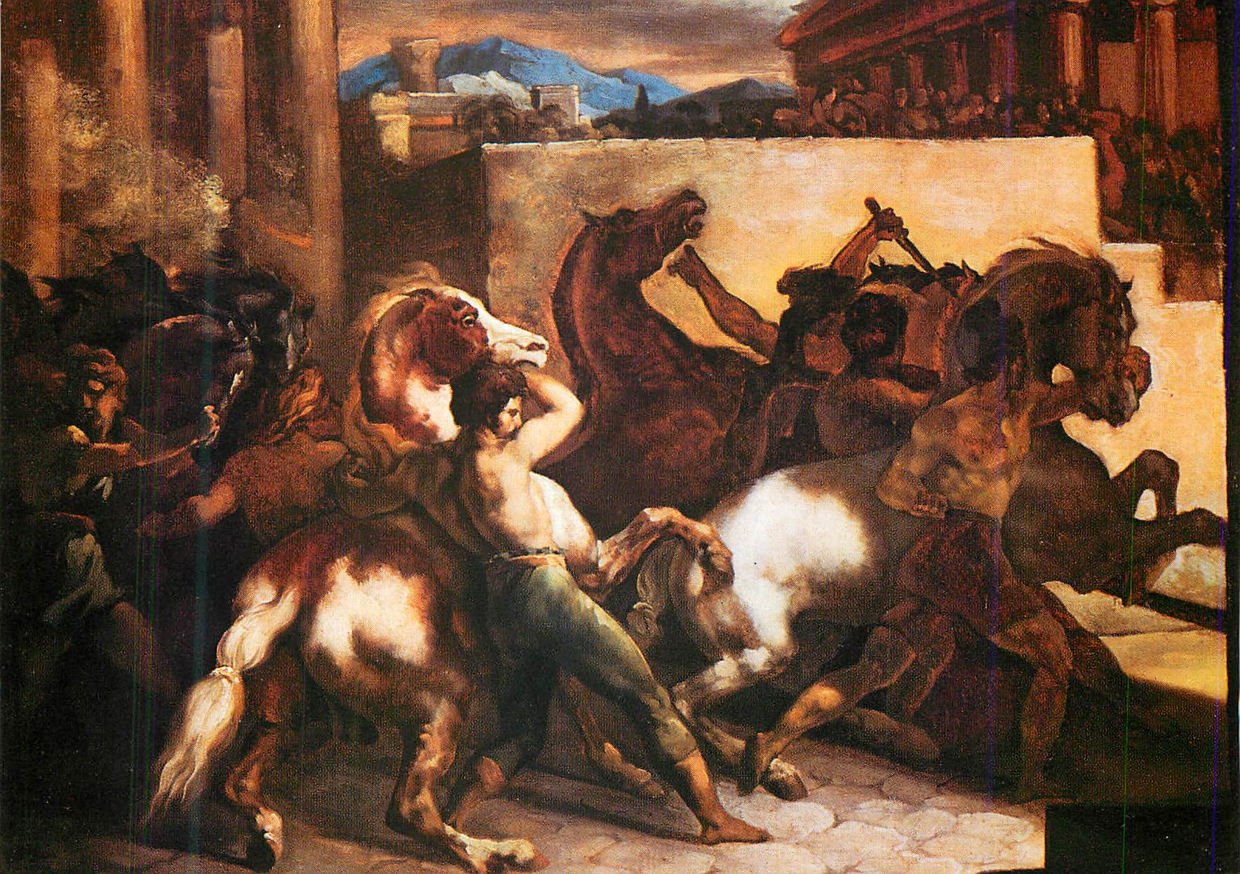 CPM Paris Musee du Louvre Theodore Gericault (1791 1824) Course de Chevaux Libres a Rome