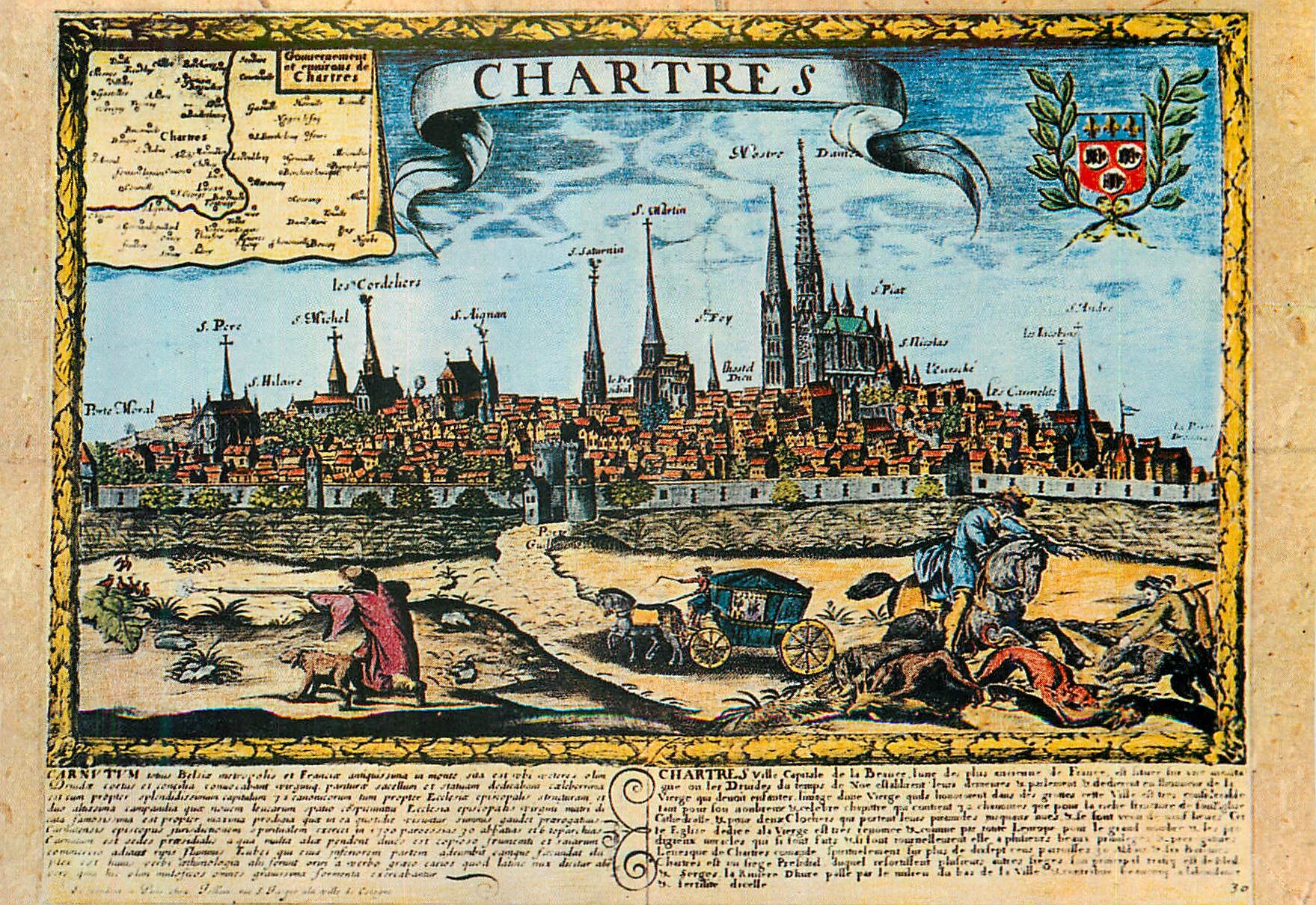 CPM les Merveilles de Chartres (Eure et Loir) Gravure du XVIIe siecle