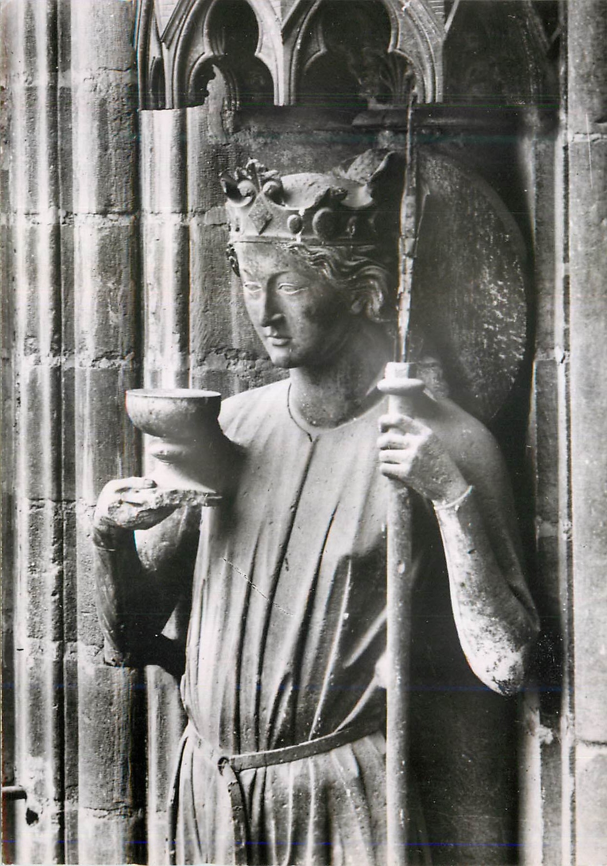 Reims (Marne) — Cathédrale Notre-Dame, XIIIe s. — Statue du Croisillon Sud, Religion Chrétienne — Série Commercial Monuments Historiques, n° 51 454 7265 115