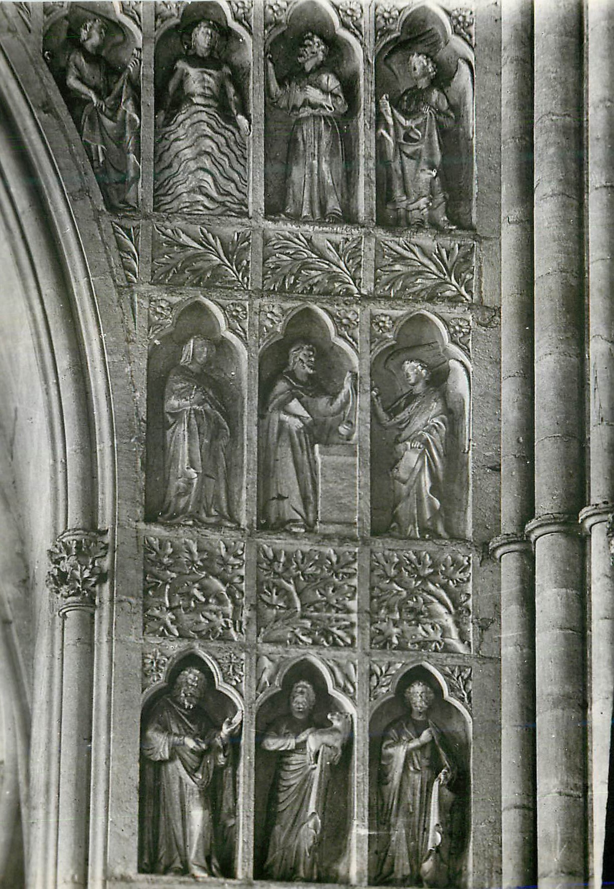 Reims (Marne) — Kathedrale Notre-Dame (13. Jahrhundert) — Hauptportal (Innen) — Detail — Service Commercial Monuments Historiques III - Paris