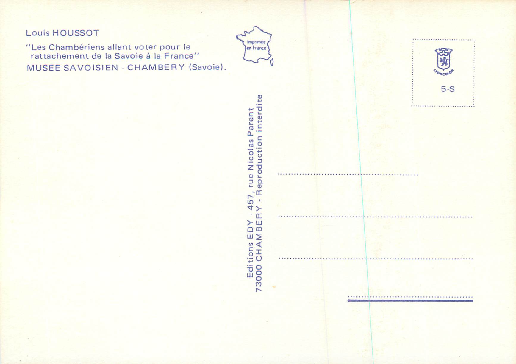 Die Chambériens, die für die Annexion der Savoie an Frankreich stimmen — Louis HOUSSEOT — Musée Savoisien, Chambery — Rückseite