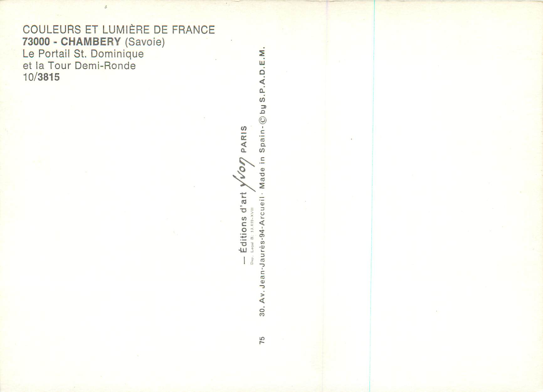 Portal Saint-Dominique — Rundtürme — Yvon Art Editions — Rückseite