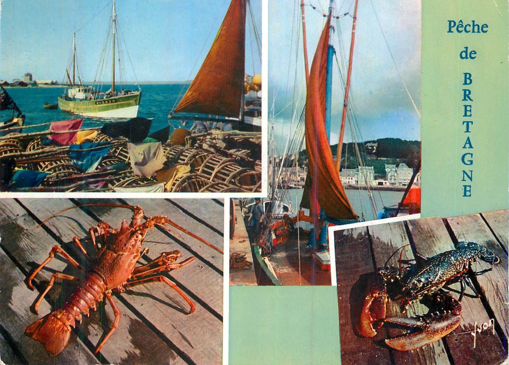 CPM Peche de Bretagne Couleurs et Lumiere de France Bateaux de peche Homard Langouste