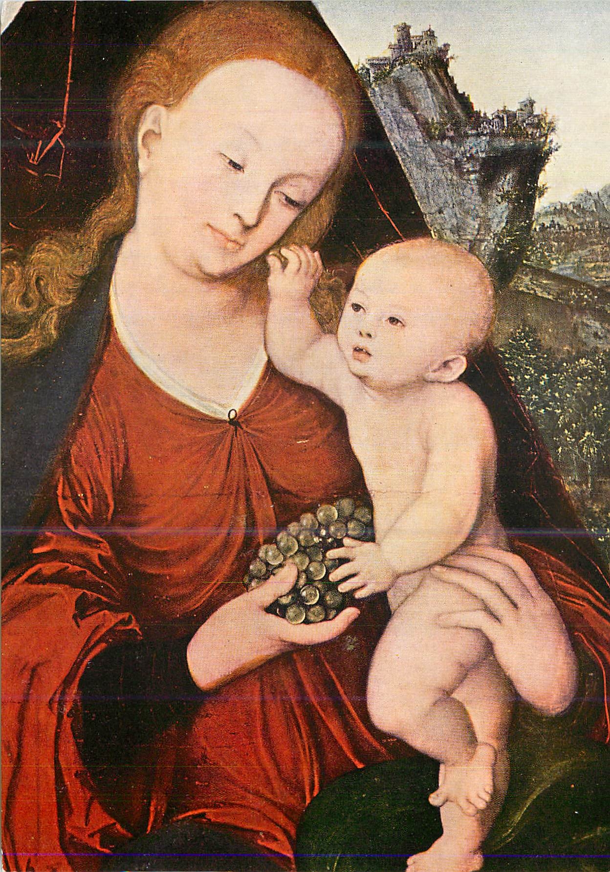 CPM Munich Pinacotheque Lucas Cranach (1472 1553) La Vierge et l'Enfant