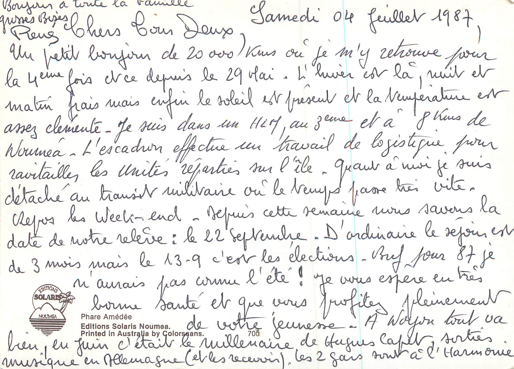 CPM Phare Amedee — Rückseite